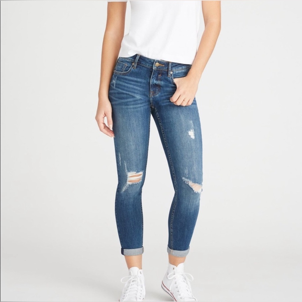 Vigoss Blue Distressed Ankle Jeans